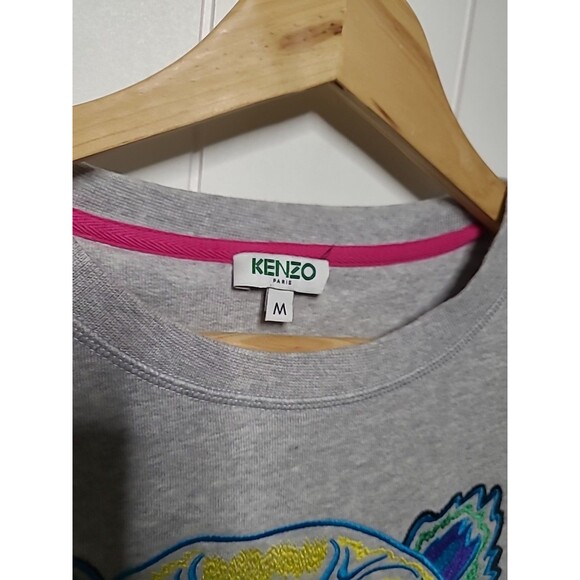 Kenzo Paris Embroidered Logo Grey Sweatshirt Pullover Girls Medium - Picture 4 of 9